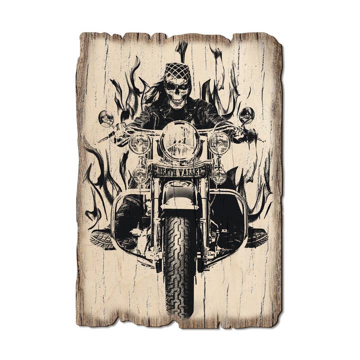 Death Valley Motorcycle - Wood Rustic Postcards & Magnets for wholesale by DaydreamHQ
