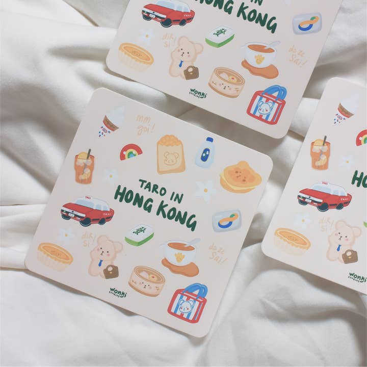 Taro in Hong Kong Sticker Sheet for wholesale by Wonki Studios