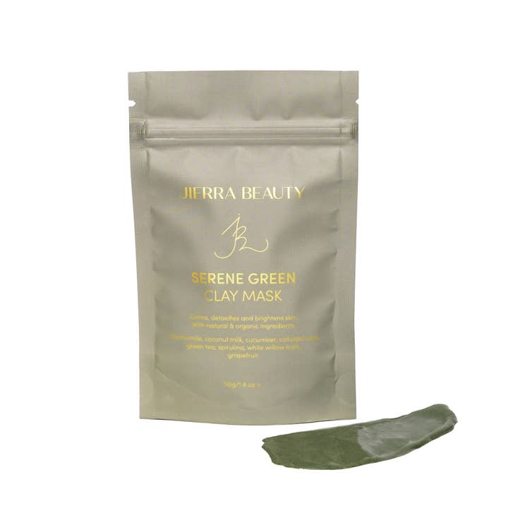 JIERRA BEAUTY - Wholesale Skincare Face Mask - Serene Green Clay Mask | Luxury, Vegan, Natural, Organic2