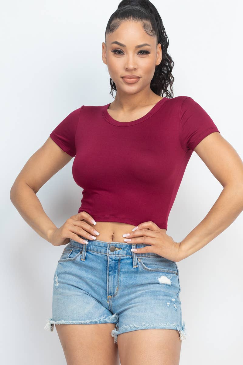 CAPELLA APPAREL - Wholesale Knit Top - Women's - Short Sleeve Roundneck Crop Top28
