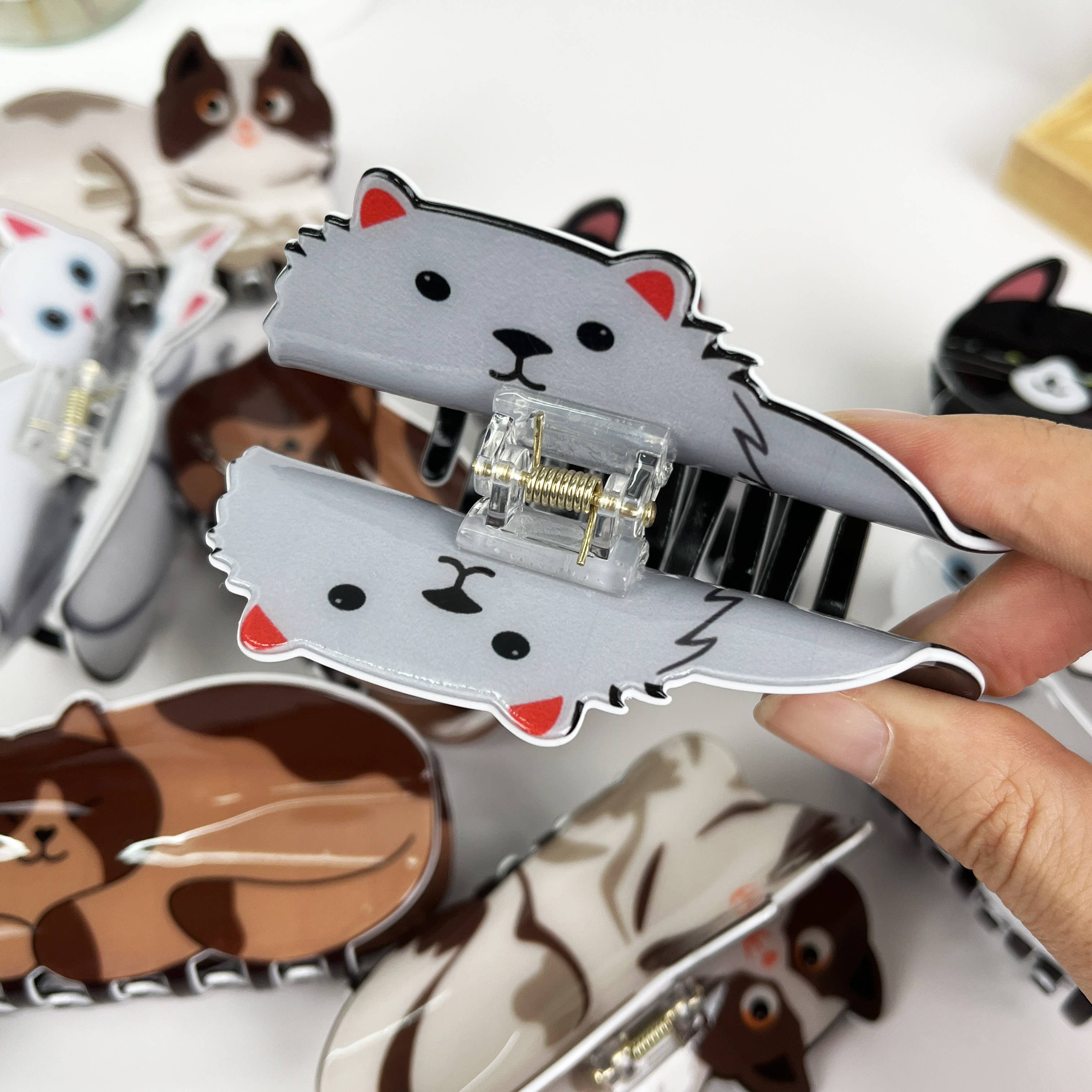 mildstyles - Venta al por mayor Horquilla para el pelo - Mujer - Clip de garra para cabello con diseño de gato3