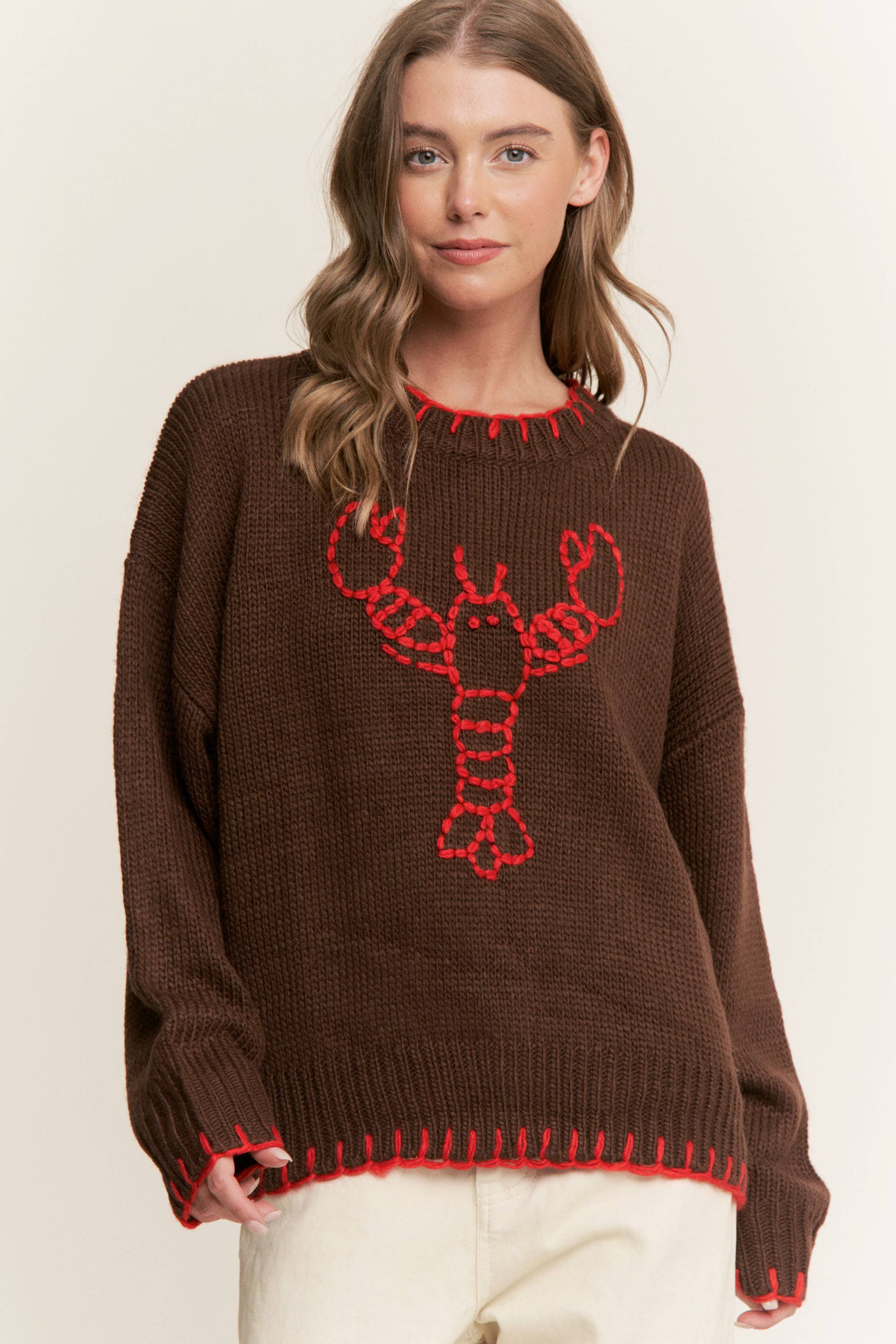Sweet Generis - Wholesale Knit Sweater - Women's - MY LOVELY LOBSTER CASUAL PULLOVER SWEATER33