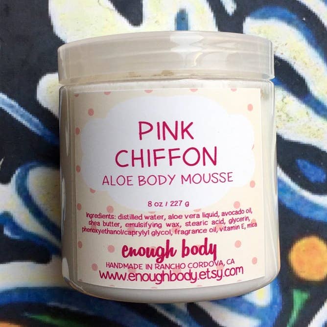 Pink Chiffon Aloe Body Mousse ~ Body Butter ~ Body Lotion for wholesale by Enough Body