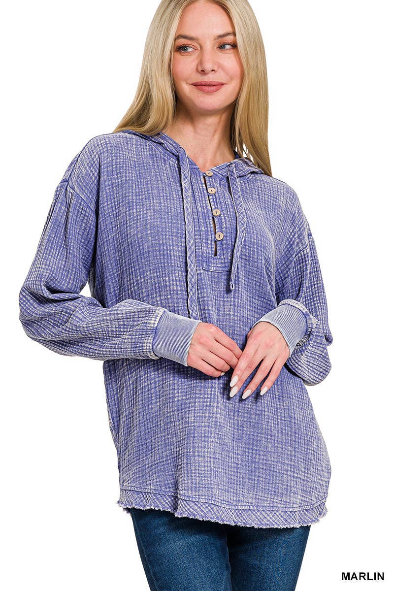 Vanilla Monkey - Vendita all'ingrosso Felpa con cappuccio - Donna - Felpa con cappuccio con chiusura a bottoni in doppia garza lavata6