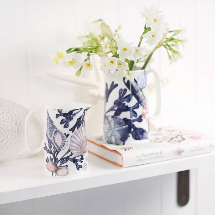 Cream Cornwall – Jarro por atacado – Jarro Beachcomber pequeno Bone China1