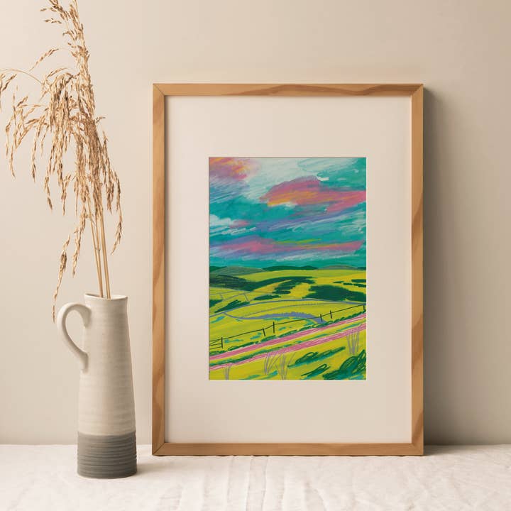 Derbyshire Summer Fields - A4 Art Print for wholesale by Joy Jen Studio