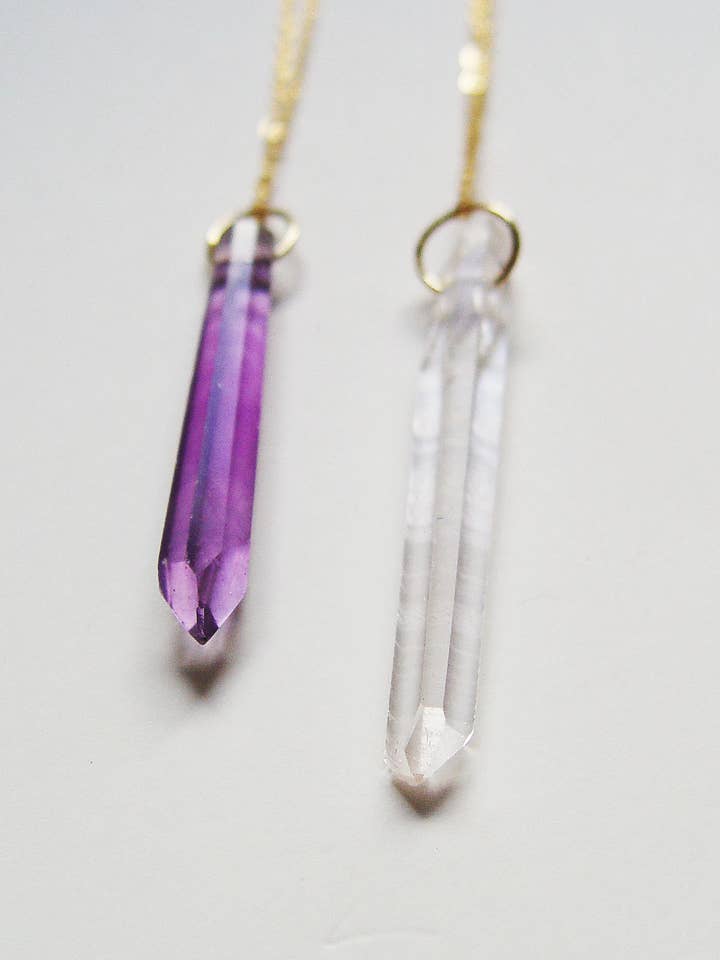 Raw Angel Aura Crystal Point Gold Filled Necklace for wholesale by Friedasophie