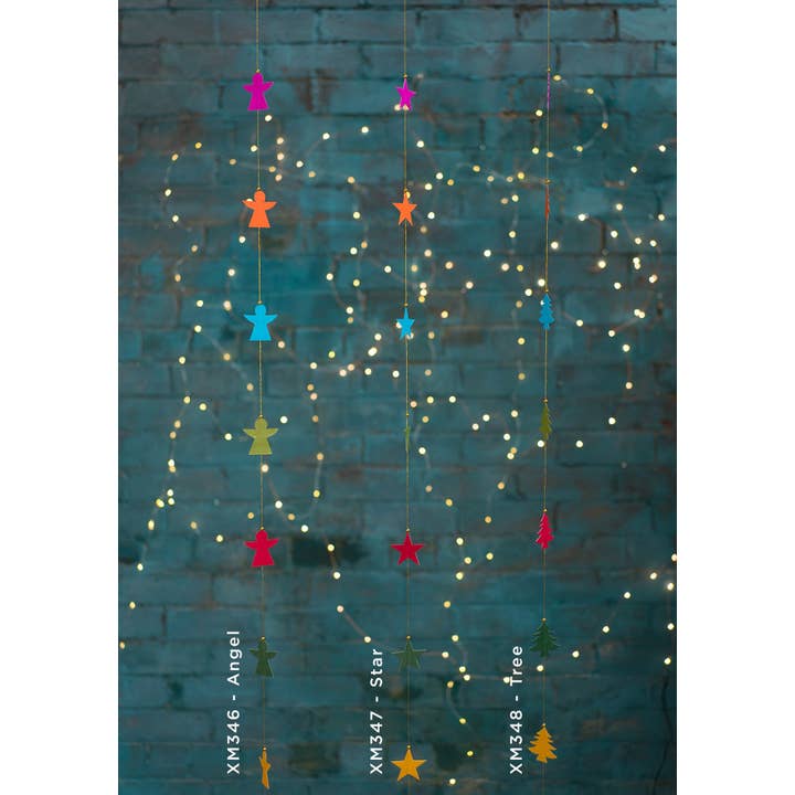 Namaste – wholesale Bunting/garland – Multi Colour Angel Garland With Gold Thread1