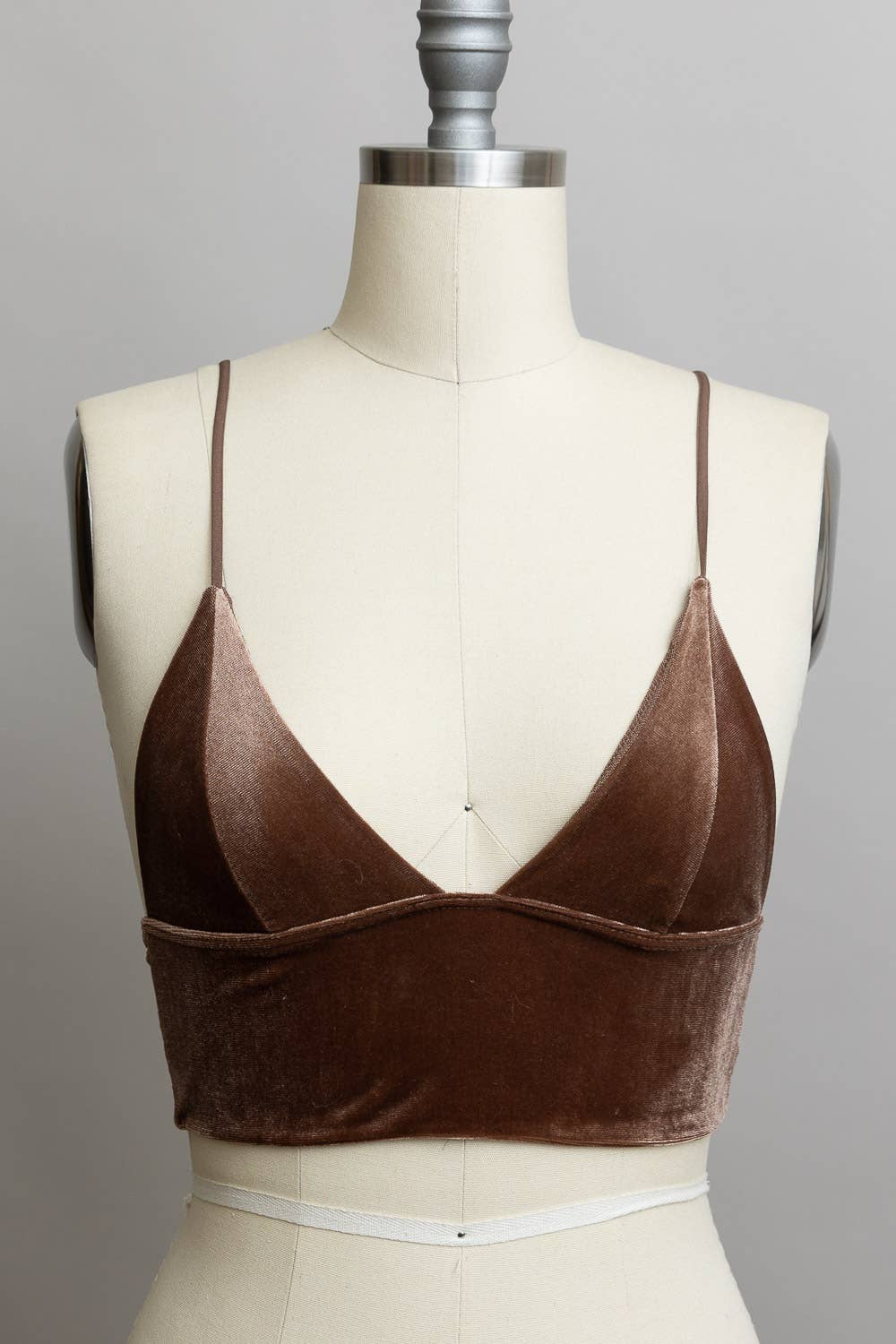 Leto Accessories - Wholesale Bralette - Women's - Velvet Plunge Longline Bralette - Deep V-Neck Crop Top ✨8