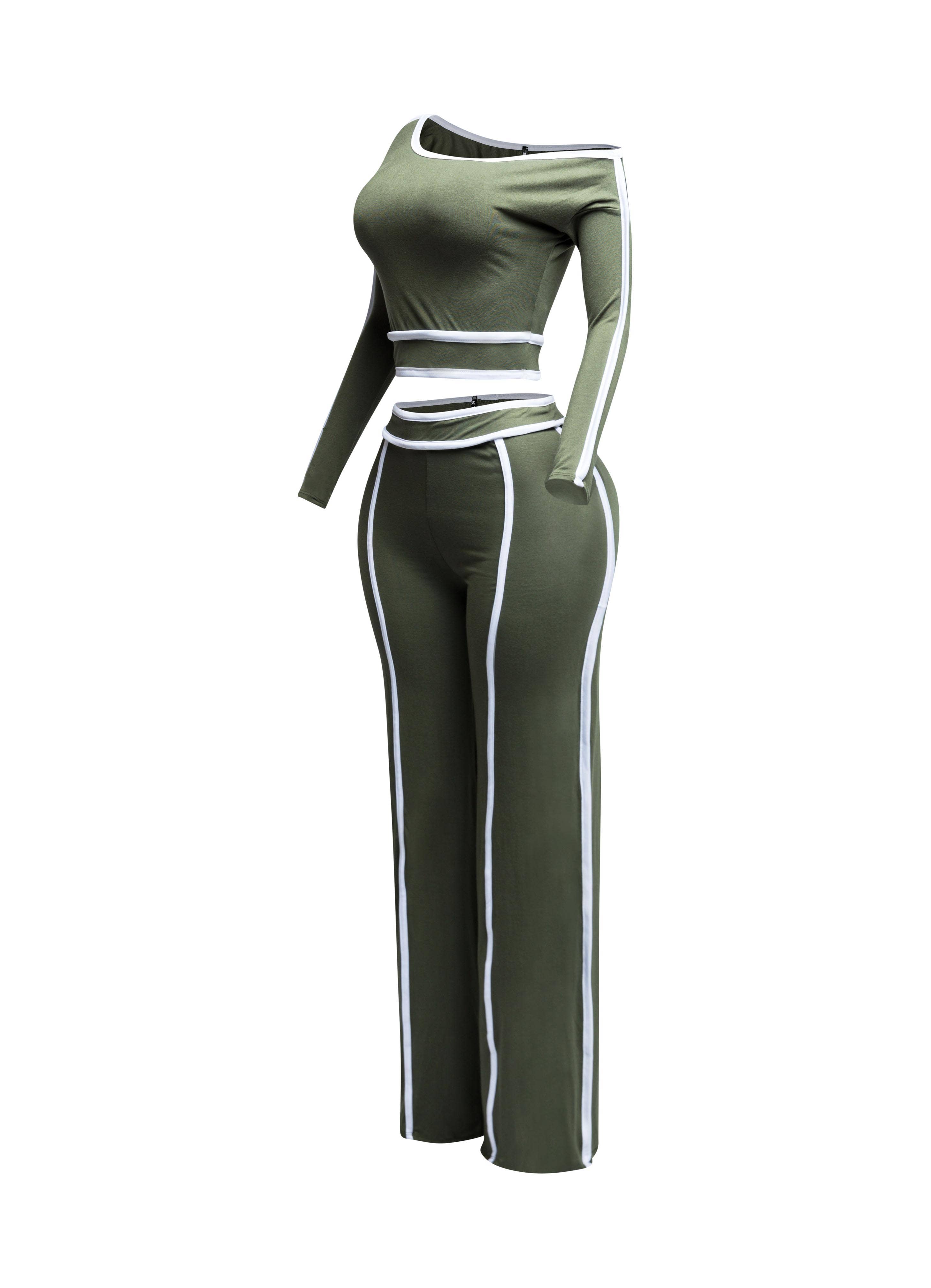 K Too - Wholesale Top & Pant Set (NOT Loungewear) - Women's - off shoulder long sleeve top with wide leg pants7