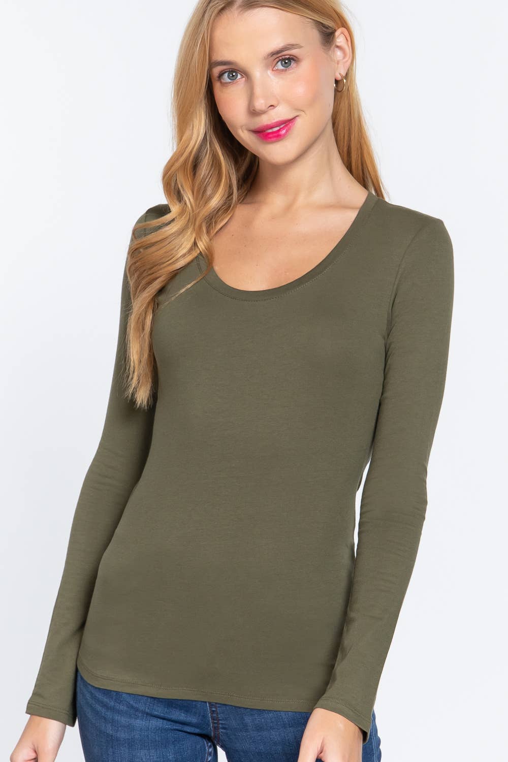 Active Basic | Active USA - Wholesale Knit Top - Women's - Long Sleeve Scoop Neck Top17