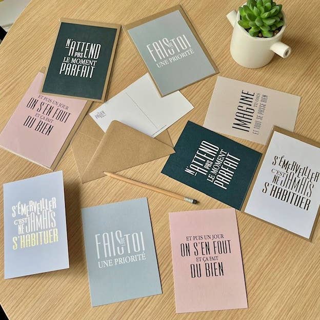 Le Papier Fait De La Résistance - Wholesale Stationery/Notecard Set - A6 postcard + kraft envelope: AND THEN ONE DAY WE LEAVE5