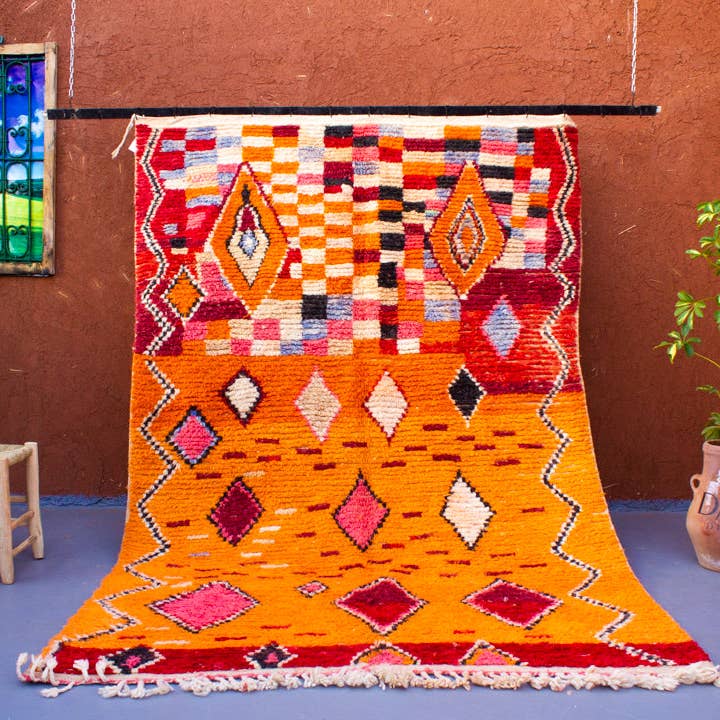 Alfombra de lana con patrones de diamantes y cuadros para venta al por mayor de Daridecoo