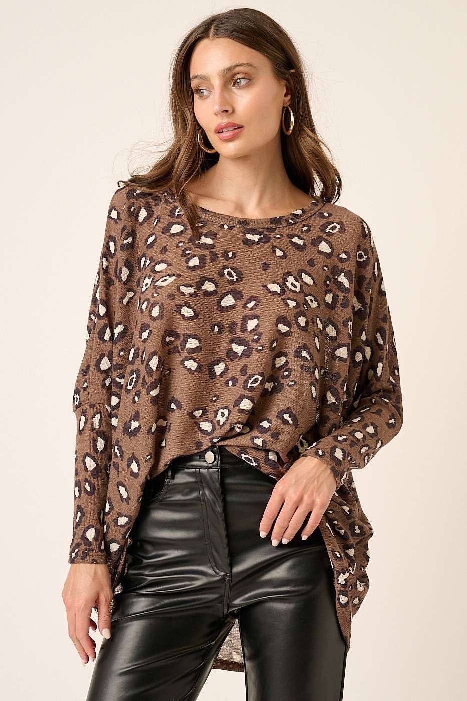 mittoshop - Wholesale Knit Top - Women's - T10261-LEOPARD PRINT RND NECK OVERSIZED KNIT TOP9