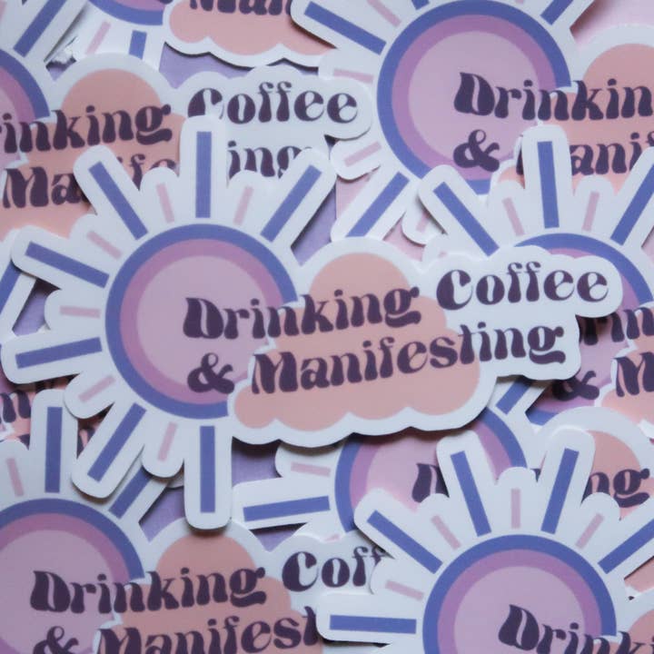 Hello Sourdough - Wholesale Sticker - Drinking Coffee & Manifesting Sticker