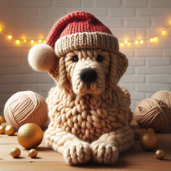 Single Luxury Golden Retriever Christmas Card for wholesale by Two Woofs