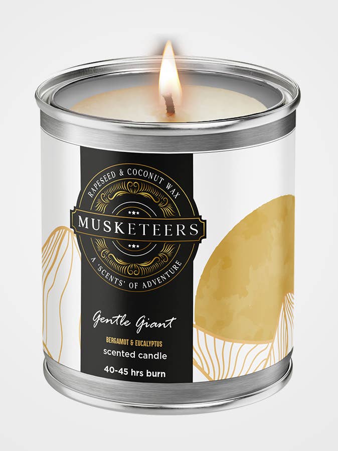 Gentle Giant - Bergamot & Eucalyptus Candle UK – Fresh Spa Masculine Candle for wholesale by Musketeers