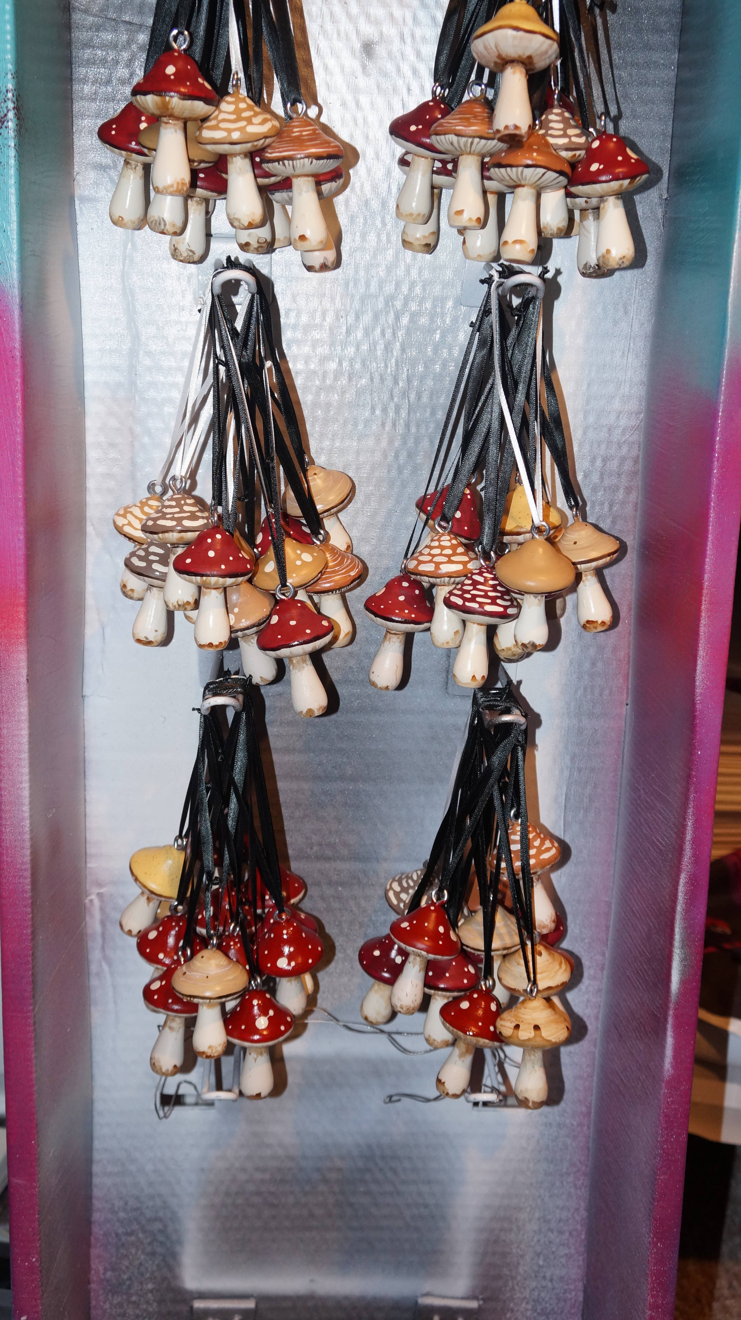 Goblin Grimm Gifts - Wholesale Ornament - Hand Painted Wooden Mushroom Hanging Ornaments13