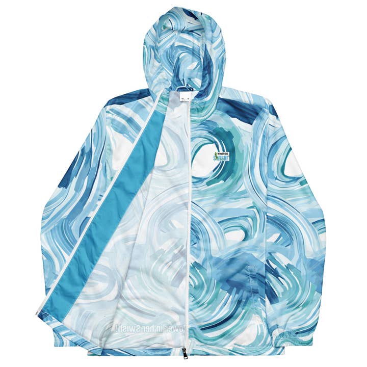 Coupe-vent Tourbillon Bleu pour la vente par Women Go Swish Athletic Wear