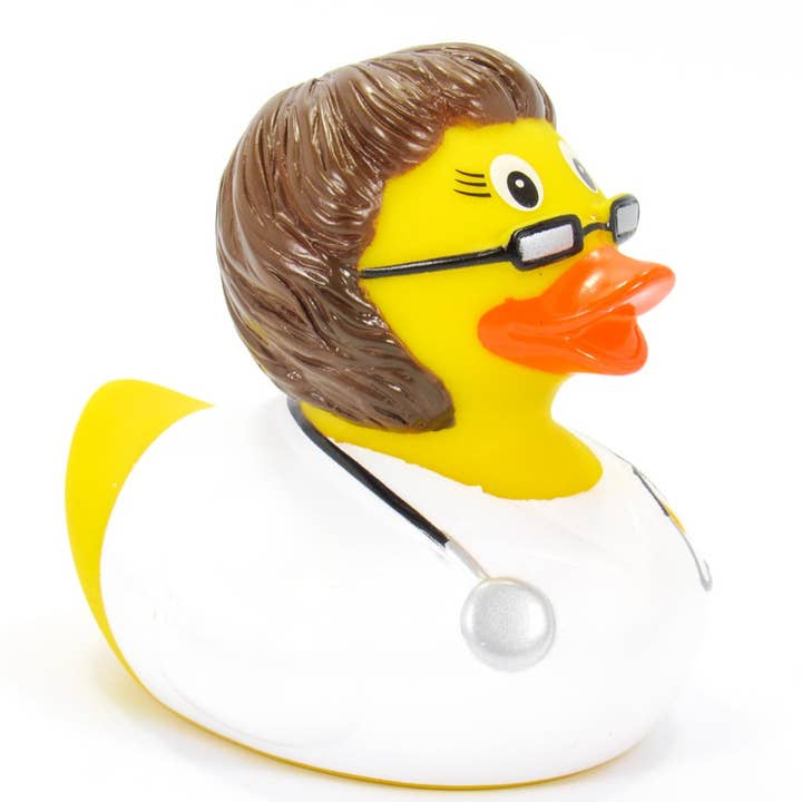 Ducks in the Window - Wholesale Bath Toy - Baby - Female Doctor (Brown) Rubber Duck