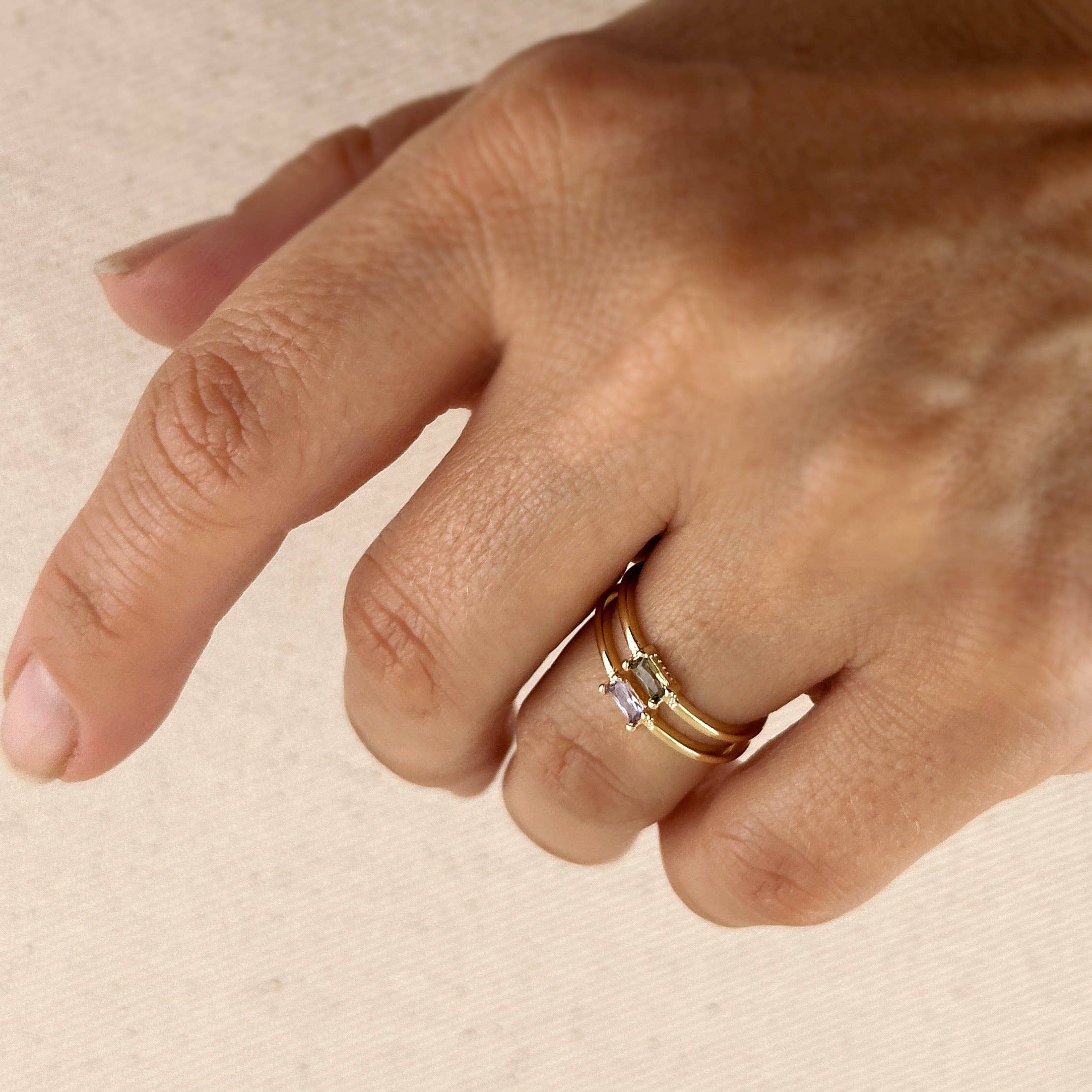 GoldFi - Wholesale Single Stone/Solitaire Ring - 18kGold Filled Birthstone Rings18