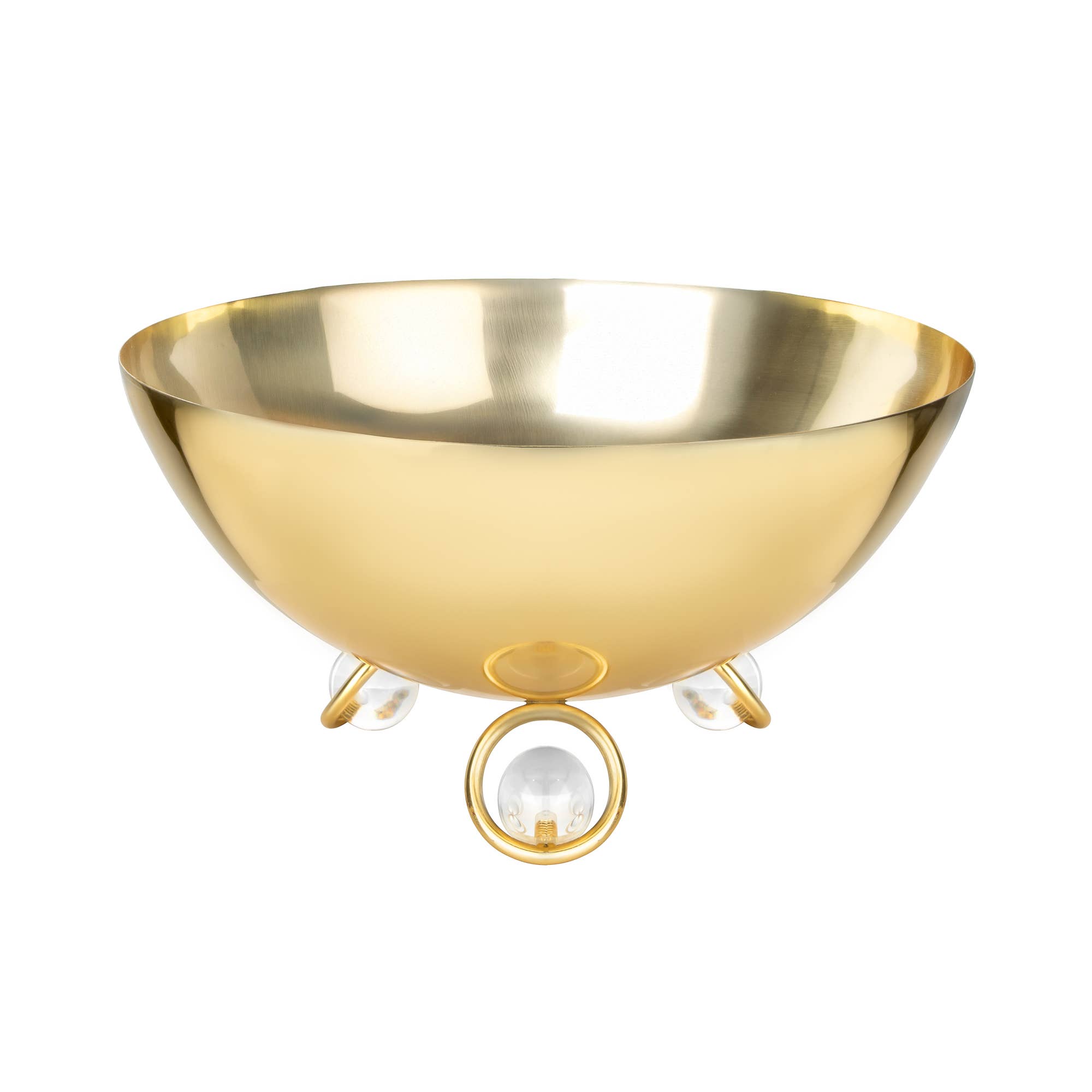 CLASSIC TOUCH DECOR INC. - Vendita all'ingrosso Insalatiera - Ciotola per insalata con inserto in vetro e gambe a sfera dorate e trasparenti - 28 cm di diametro2