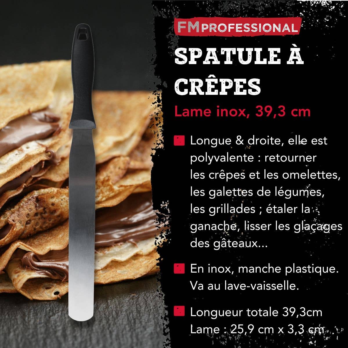 Zenker - Vendita all'ingrosso Spatole - Spatola per frittelle FM Professional Pâtisserie in acciaio inossidabile 25,9 cm2