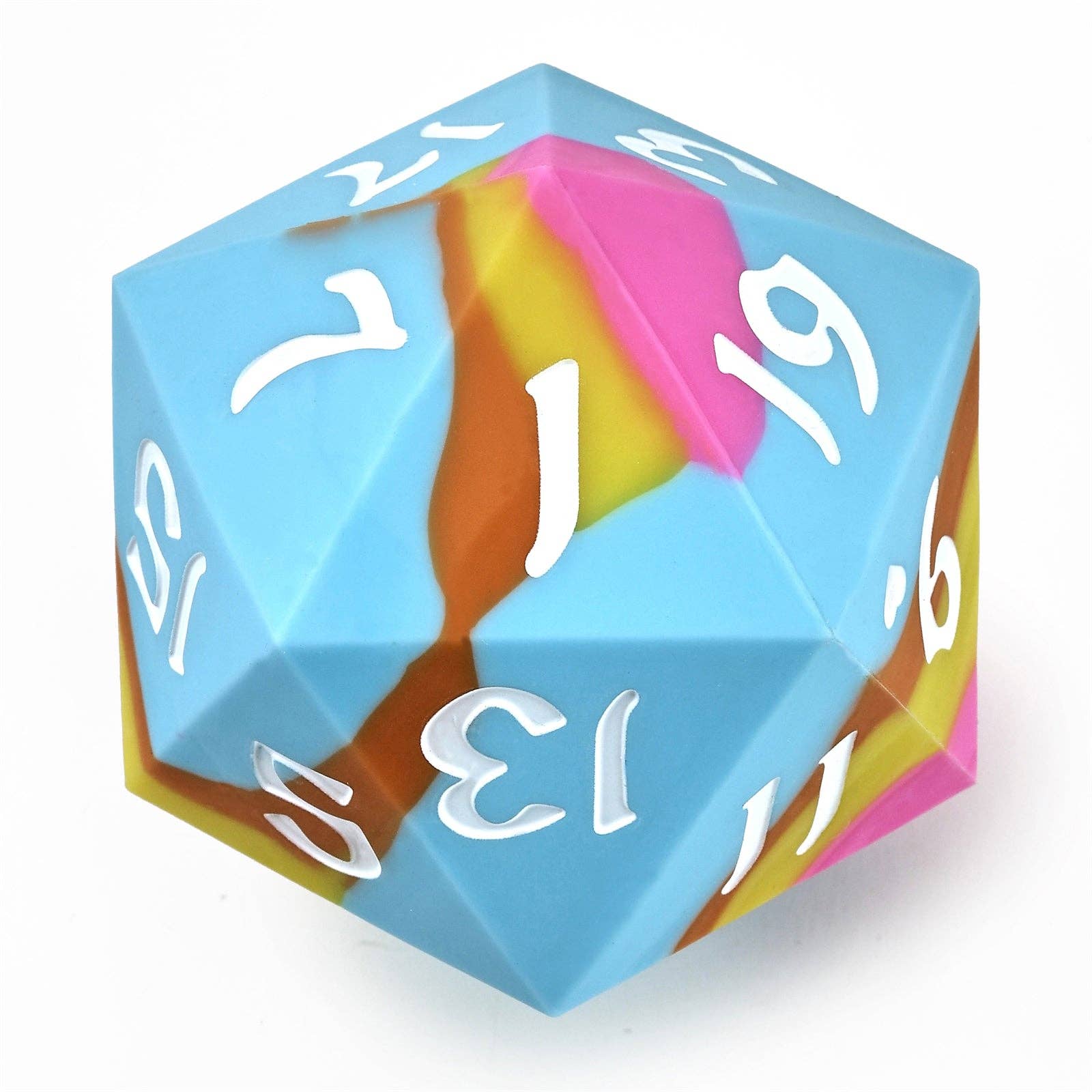 Hymgho Premium Dice - Wholesale Dice - 55mm Chonk Rubber Silicon D20 - Radiant Whispers1
