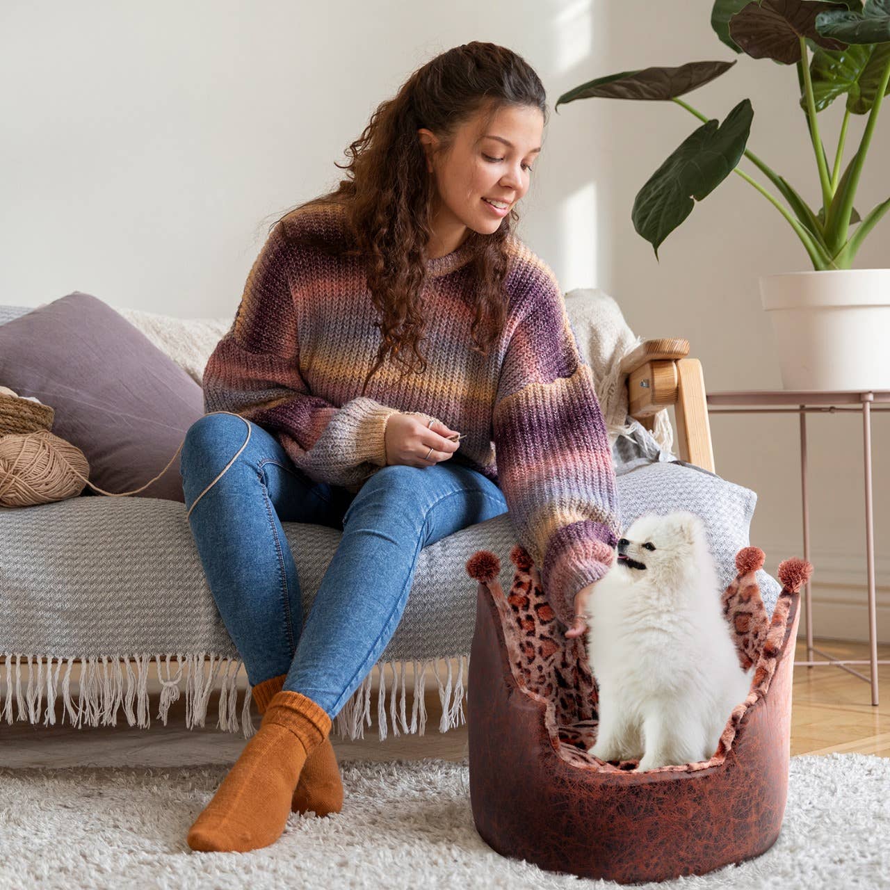 Precious Tails - Wholesale Pet Bed - Cat/Dog - Precious Tails Leopard Print Crown Pet Bed10