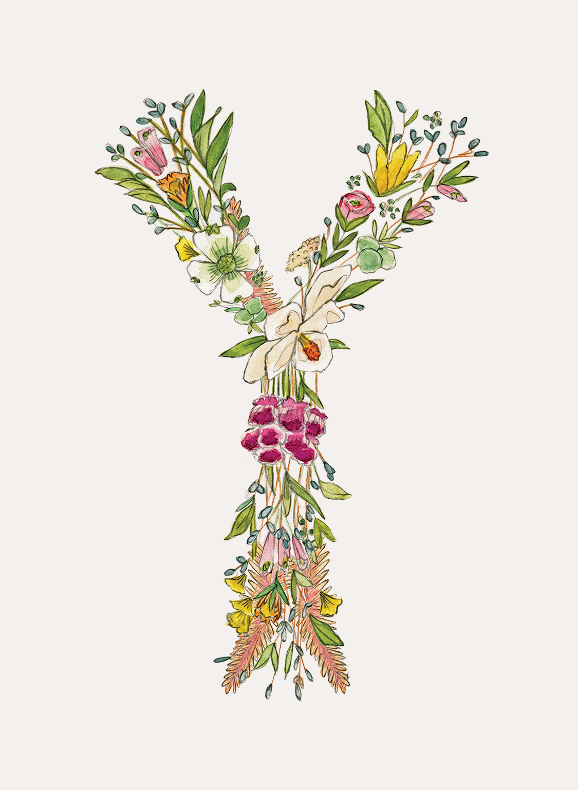 Hattie Darling - Wholesale Stationery/Notecard Set - Floral Monogram Stationery Set - 8 Folded Cards24