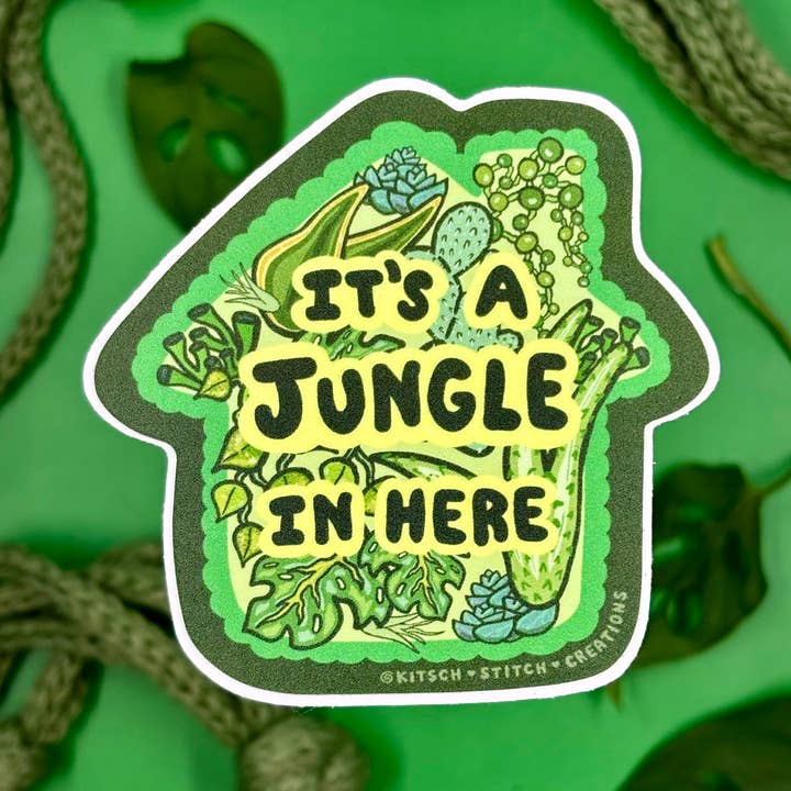 Indoor Plant Jungle Vinyl Sticker for wholesale by Kitsch Stitch Creations