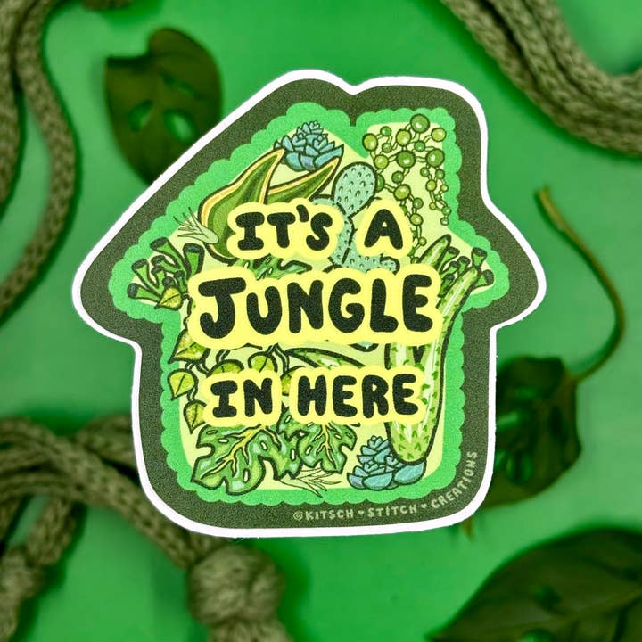 Indoor Plant Jungle Vinyl Sticker for wholesale by Kitsch Stitch Creations