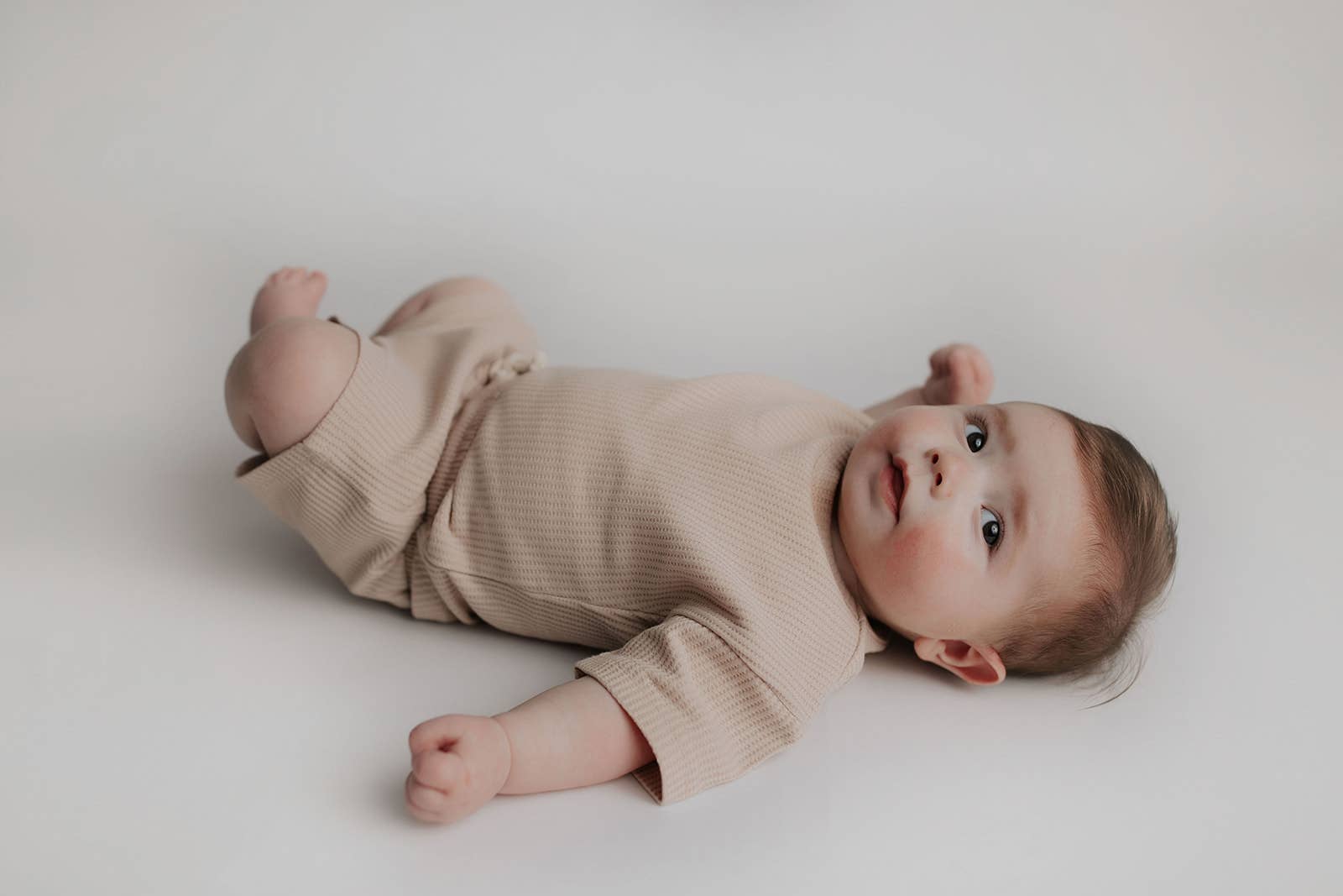 Three Little Tots – wholesale Top & short set – Kids – Tan Summer Waffle Toddler Top & Bottom Set14