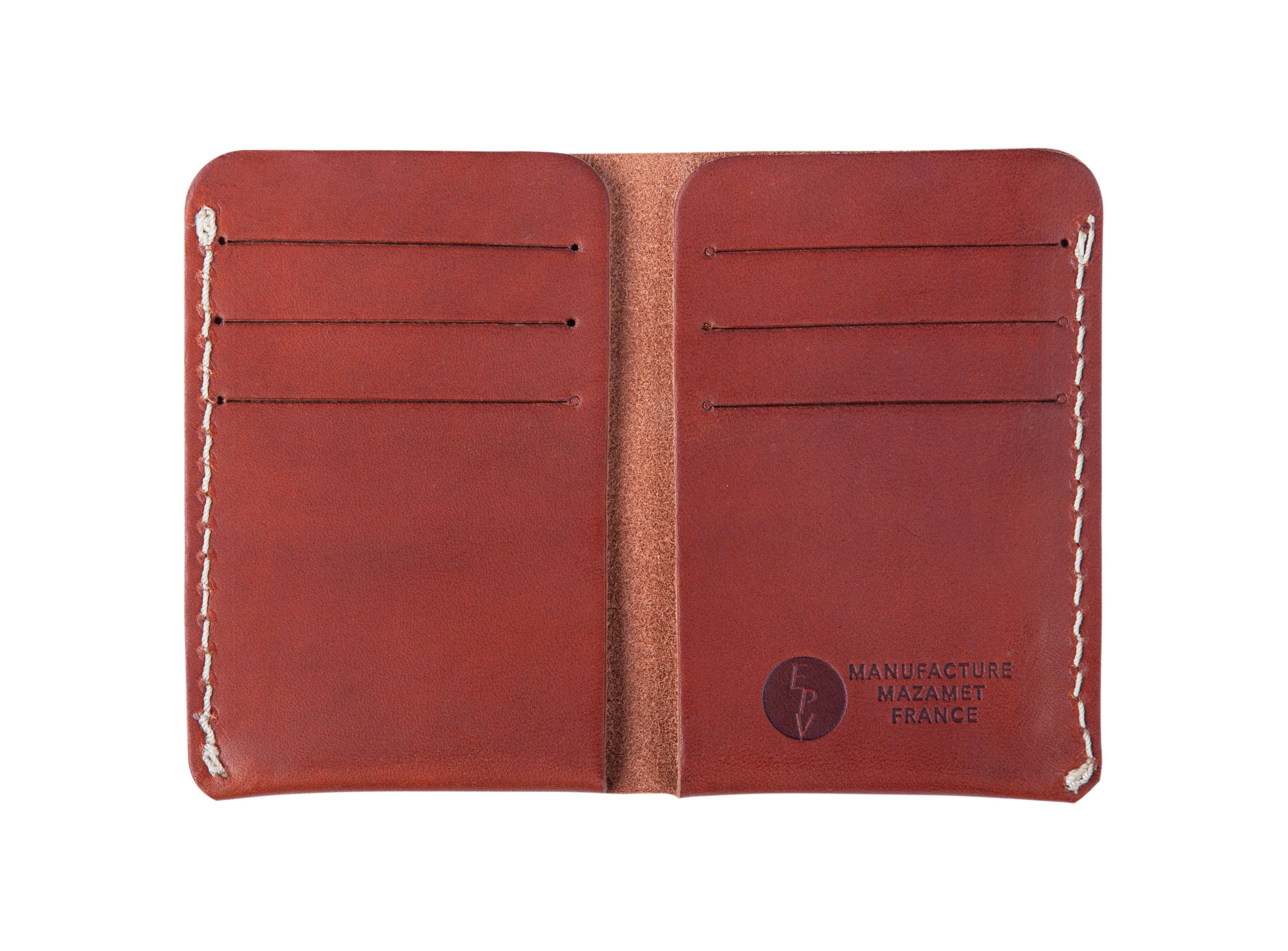 Cognac leather card holder for wholesale on Faire3