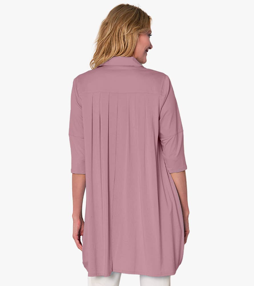 Stella Carakasi - Wholesale Tunic - Women's - Women's 3/4 Sleeve A-Line Cotton Poplin Tiburon Tunic Icon64