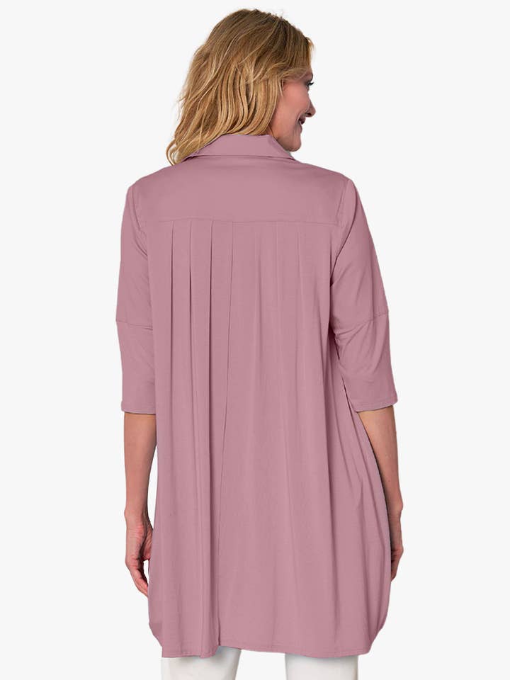 Stella Carakasi - Wholesale Tunic - Women's - Women's 3/4 Sleeve A-Line Cotton Poplin Tiburon Tunic Icon64