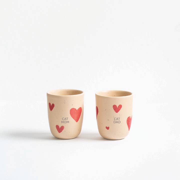 Egg Back Home - Vente Tasse à café - Tasses Moyennes en Grès Cozy Hearts 220ml Lot de 2 Pièces3