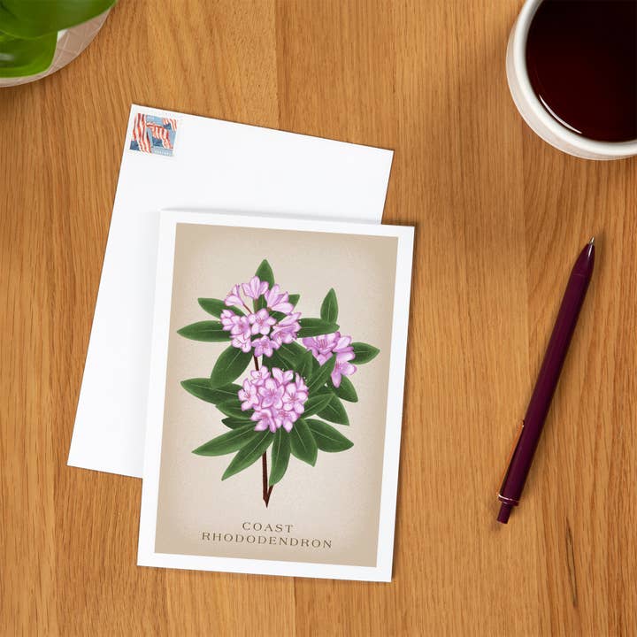 Lantern Press - Wholesale Everyday Greeting Card - GREETING CARD Vintage Flora, Coast Rhododendron1