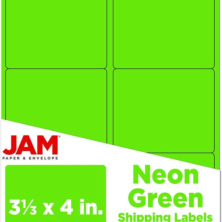 Large Neon Green Shipping Labels, 120/Pack for wholesale by JAM PAPER