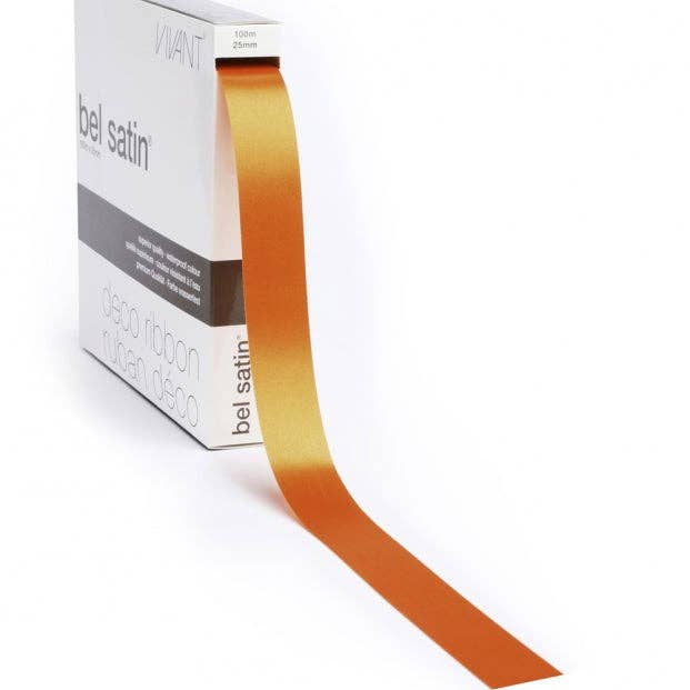 Poly Satin Ribbon Orange for wholesale by kadopapier.net