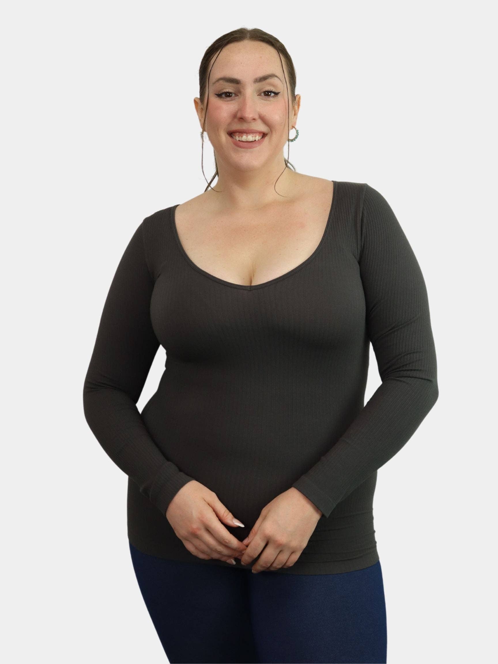 ELIETIAN – Großhandel Strickoberteil – Damen – Geripptes, beidseitiges Langarmshirt23