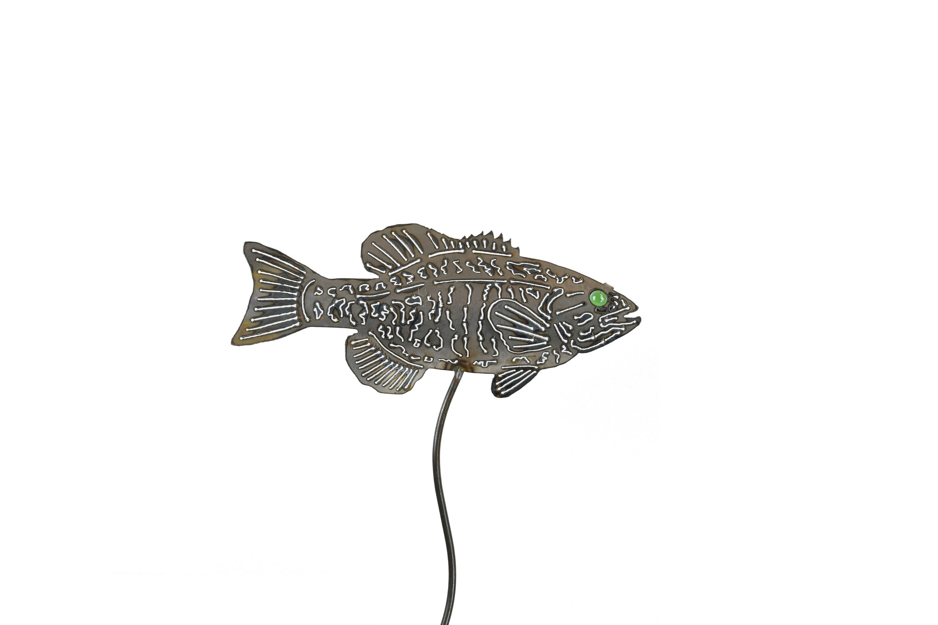 Designs by Dieter, LLC - Wholesale Garden/Lawn Stake - Smallmouth Bass Metal Garden Stake Right3
