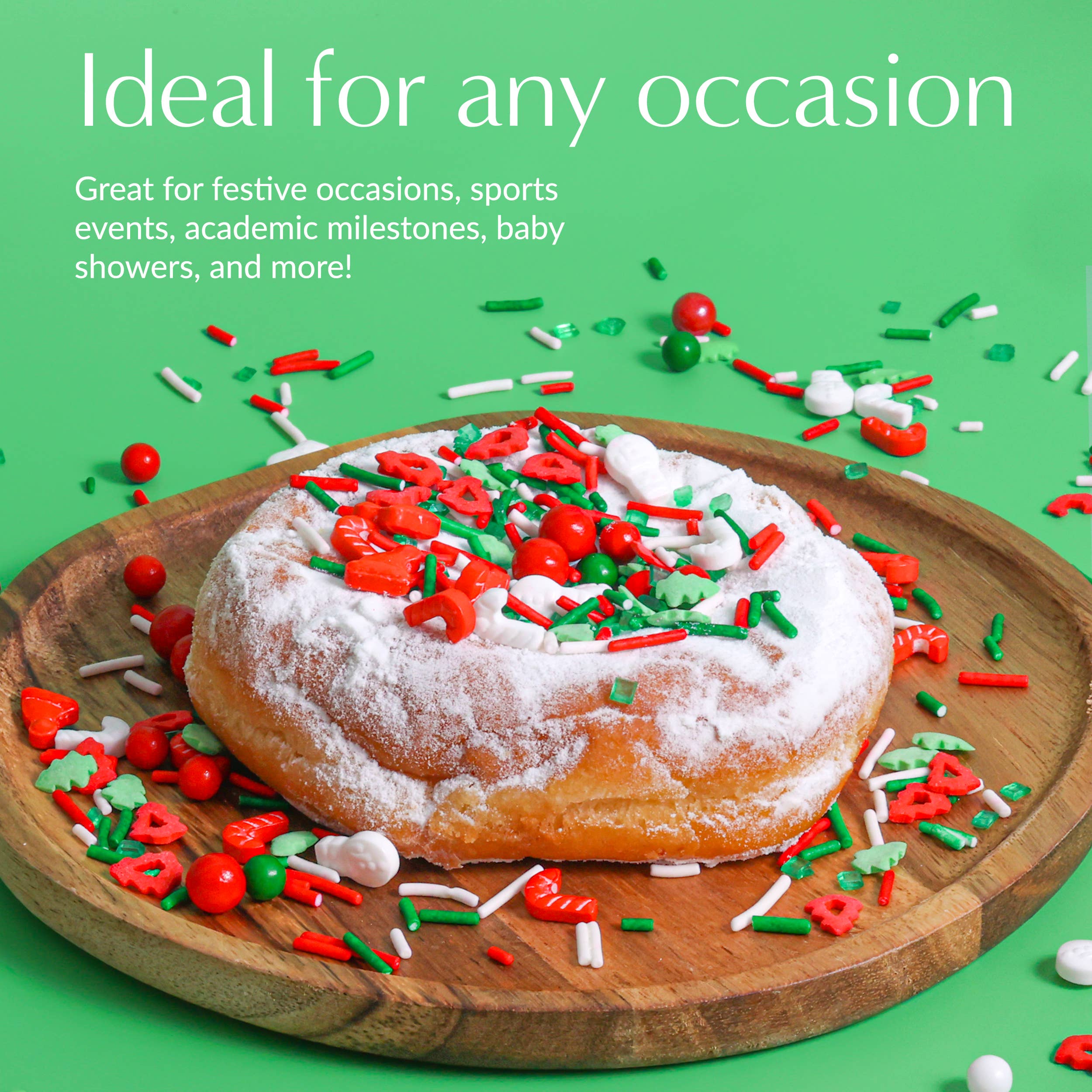 Sprinklemania - Venta al por mayor Virutas - Sprinklemania Sprinkles: rojo navideño, cubo de 3.5 oz 4