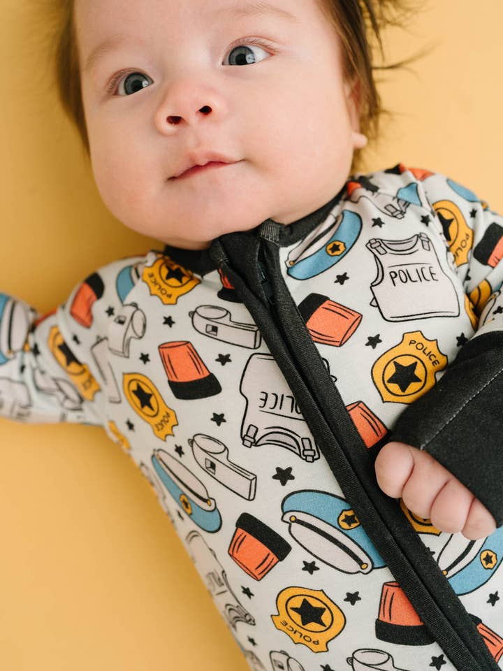 Little One Shop - Wholesale Sleepsuit - Baby - Police Bamboo Sleeper