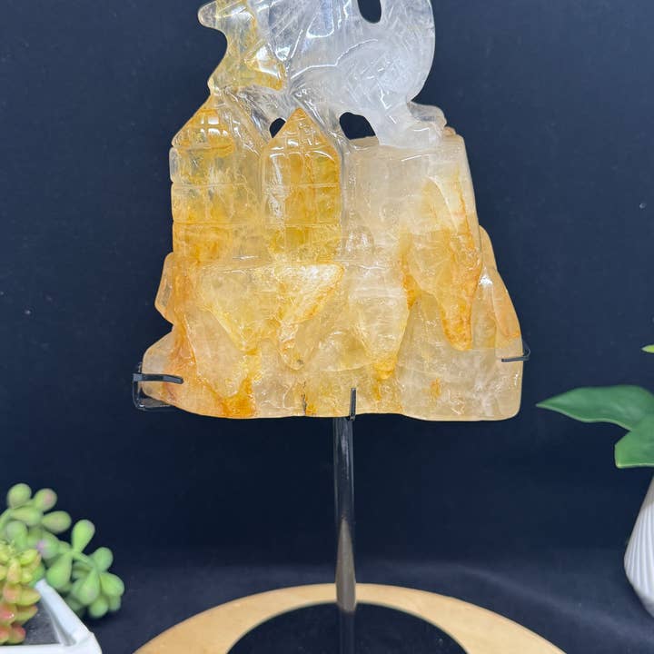 2.6 lb Golden healer dragon castle carving G380 for wholesale by The 7 Directions