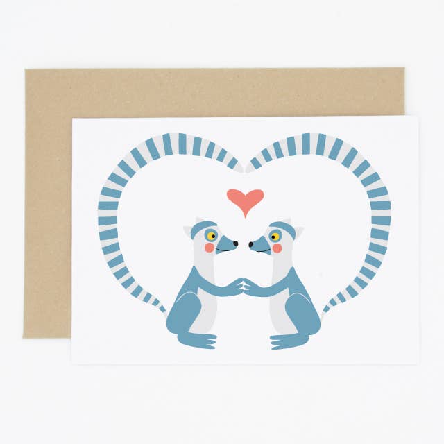 Lemurs Love Card för wholesale av Madame Annie et Fils