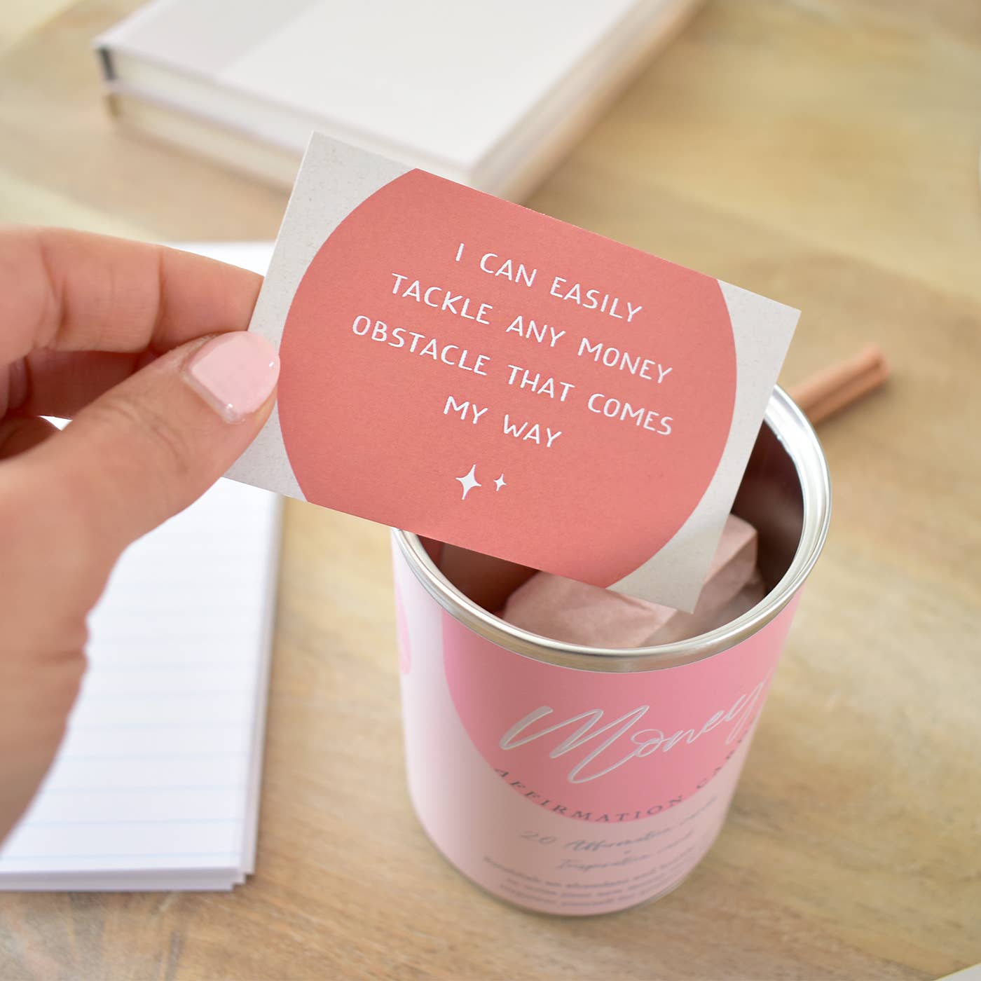 Três Paper Co - Wholesale Stationery/Notecard Set - Money Affirmation Cards Tin6