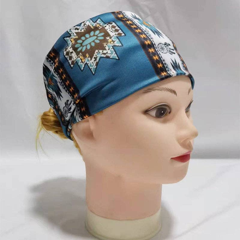 Tourtiwi - Wholesale Fashion Headband - Women's - Ethnic Vintage Wide Print Sports Headband3