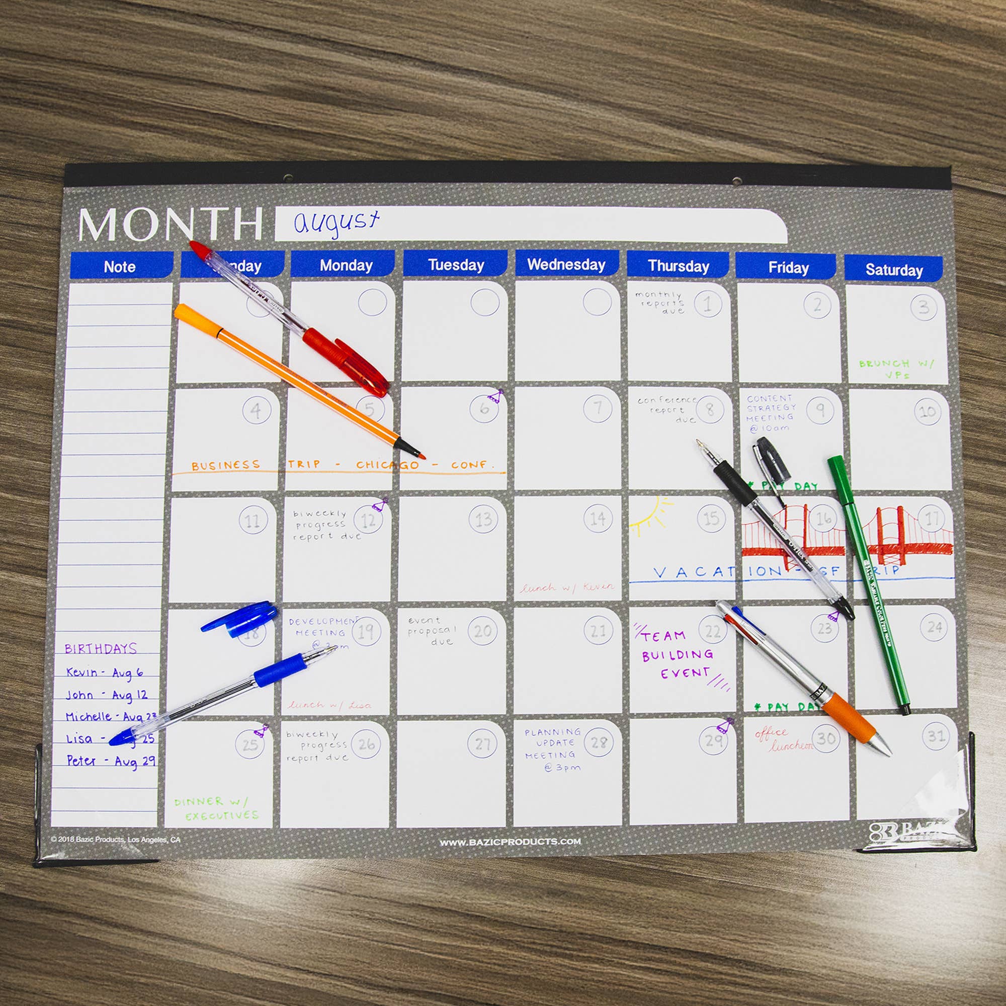 BAZIC Products - Vente Calendrier - Calendrier de bureau 12 mois non daté de 17 po x 22 po5