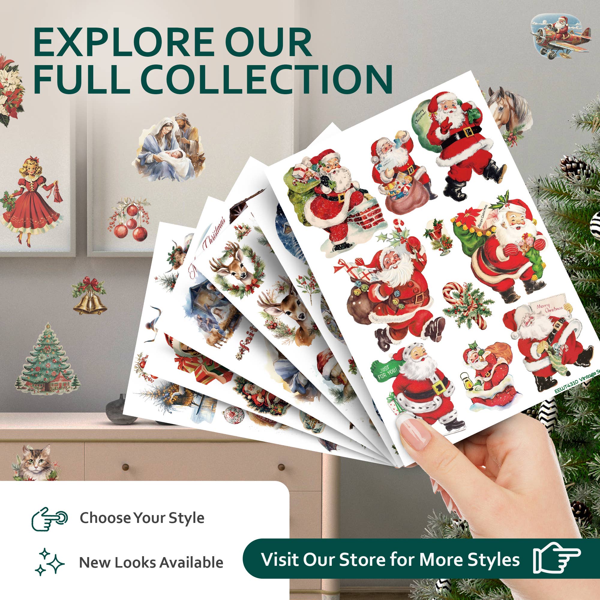 European Excellency – Papel transfer para sublimação por atacado – Decalques Retro de Natal a Transferência Úmida para Artesanato5